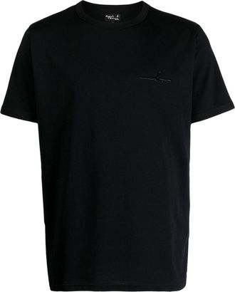 agnès b. logo-print cotton T-shirt - men - Cotton - 0 - Black