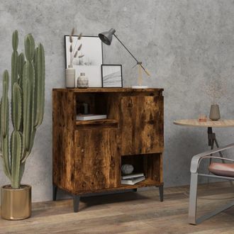 vidaXL Vidaxl - Aparador Madera Contrachapada Color Roble Ahumado 60x35x70 Cm