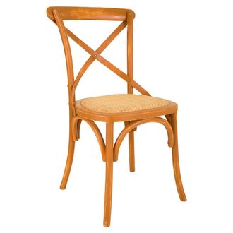 Wanderlust Deco Silla De Madera Y Asiento De Rat&aacute;n Marr&oacute;n 44x42x46/88