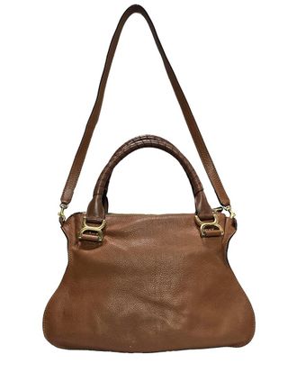 Chlo&eacute; Brown Calfskin Leather Medium Marcie Top Handle Bag (Authentic Pre-Loved)
