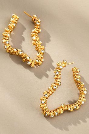 Joanna Laura Constantine Wavy Pearl Hoop Earrings