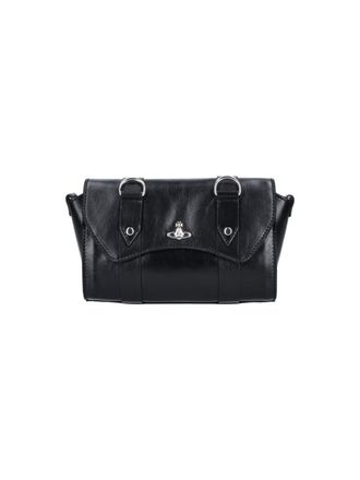 Vivienne Westwood Black Kimmy Calf Leather Shoulder Bag