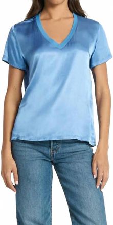 Nation Ltd Womens June Satin Top In Harbor Blue