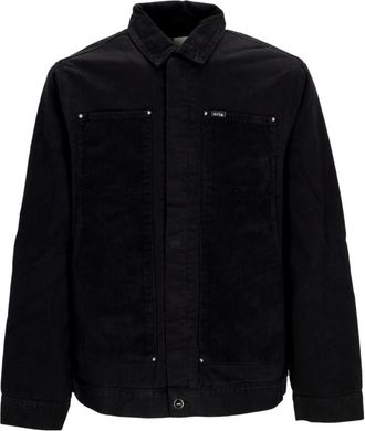 Arte Workwear Jacket met Velvet Inzetstukken - Heren - Zomerjassen - Zwart - L - Katoen - Jassen
