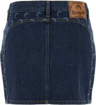Marine Serre Womens Skirt Mini Navy Cotton