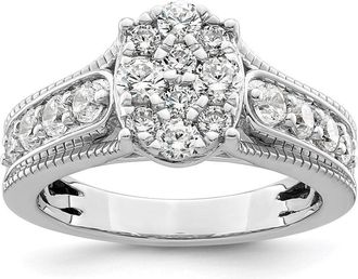 Diamond2Deal 14k White Gold Lab Grown Diamond Engagement Ring 1Ct Clarity- VS Color- G-H