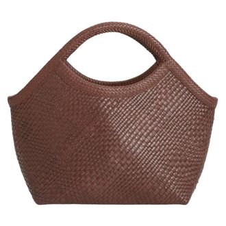 Ibeliv Pure Bolso de Mano de Cuero Trenzado - Bags - Mujer - Marr&oacute;n - ONE SIZE