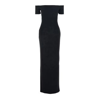 Solace London Nile Lange Jurk - Dames - Maxi kleedjes - Zwart - S - Polyester - Kleedjes