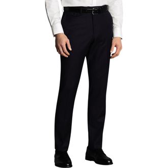 CHARLES TYRWHITT Stretch Wool Trousers in Navy at Nordstrom, Size 3030