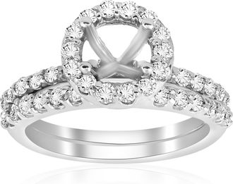 Pompeii3 7/8ct Diamond Engagement Wedding Ring Setting 14K White Gold Mounting