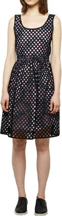 Carven Womens Eyelet Cotton Dress In Black
