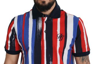 Dolce & Gabbana Multicolor Cotton Polo Top Mens T-shirt