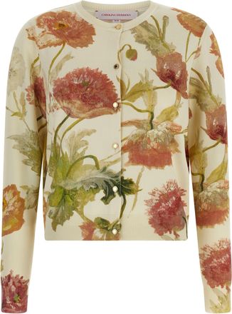 Carolina Herrera White Silk Womens Cardigan