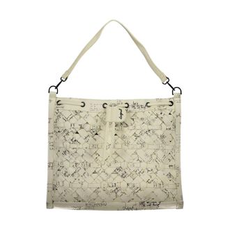 Desigual Borsa a spalla intrecciata con stampa calligrafica - - Bags - Donna - Bianco - ONE SIZE