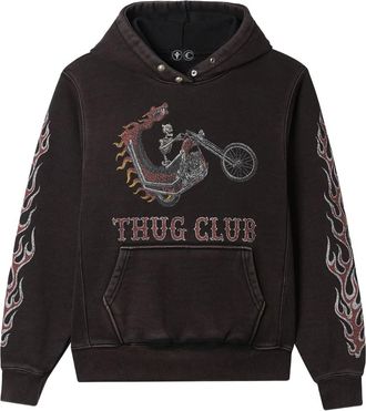 Thug Club Sweater met grafische print en capuchon - Zwart