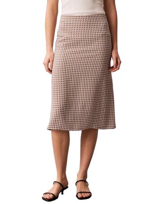 Calvin Klein Crepe Print Midi Skirt