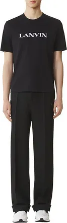Lanvin Embroidered Cotton T-Shirt in Black at Nordstrom, Size Xxx-Large