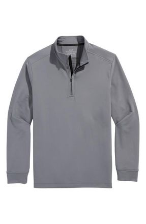 Vineyard Vines Performance Club Quarter-Zip Pullover in Gray Harbor at Nordstrom, Size Medium