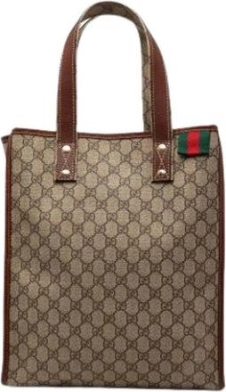 Gucci Pre-owned Canvas Tote Bag - Dames - Vintage Shopper - Beige - ONE Size - Vintage