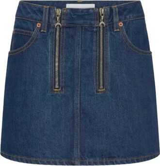 Marine Serre Skirts - Dames - Spijkerrokken - Blauw - M - Katoen - Rokken