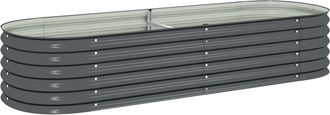 vidaXL Arriate De Acero Galvanizado Gris 240x80x44 Cm Vidaxl