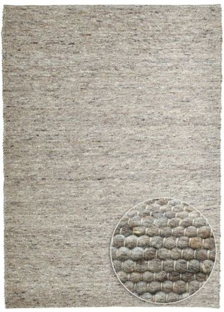 THEKO Alfombra tejida a mano de lana virgen - Marr&oacute;n 140x200 cm