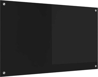 vidaXL Salpicadero De Cocina Negro 100 X 60 Cm Vidrio Templado Vidaxl