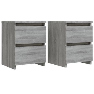 vidaXL Mesitas De Noche (2 Unidades), Color Gris Sonoma, 30x30x40 Cm, Madera De Ingenier&iacute;a Vidaxl