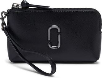 Marc Jacobs The Snapshot Wristlet Leather Clutch in Black at Nordstrom
