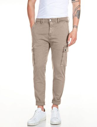 Replay Cargohose REPLAY JAAN, Herren, Gr. 29, L&auml;nge 34, beige (sand), Web, Obermaterial: 91% Baumwolle, 6% Elastomultiester, 3% Elasthan, slim fit lang, Hose