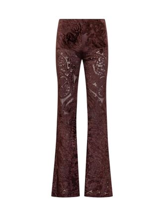 Etro Purple Flared Flat Front Pants