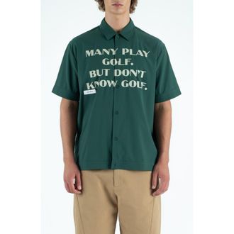 Students Educate Graphic Short Sleeve Button-Up Shirt in Green at Nordstrom Rack, Size Medium