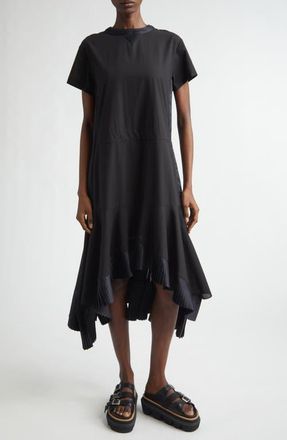 sacai Cotton Broadcloth Dress in Black at Nordstrom, Size 4
