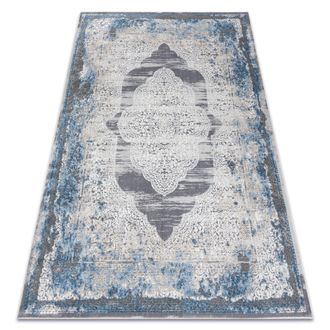 RugsX Rugsx - Alfombra Noble Moderna 9479 63 Ornamento Vintage - Structural Dos Niveles De Vell&oacute;n Crema / Azul Beige 120x170 Cm