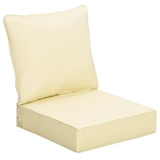 OUTSUNNY Outdoor Seat and Back Cushion Set - Deep Seating Chair Cushion - Beige | TJ Hughes