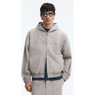 H&M Hooded Jacket in Light Gray at Nordstrom, Size Xx-Large