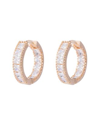 Eyecandy LA Eye Candy La Luxe Collection Golden Cubic Zirconia Crystal Huggie Earrings