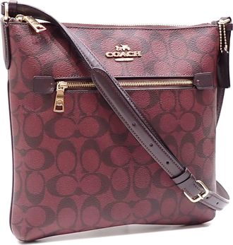 Coach Color Wine Pvc Leather Shoulder Bag (Pre-Owned)