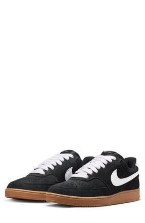 Nike Court Vision Low Top Sneaker in Black/Gum Medium Brown at Nordstrom Rack, Size 10.5