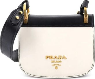 Prada Pionniere Saddle City Calfskin Small crossbody bag - Wit
