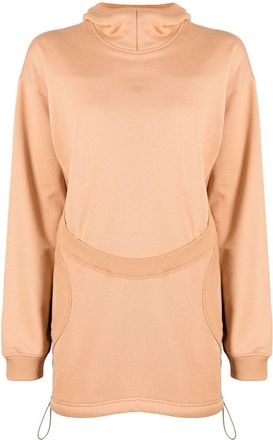 Dion Lee Interlock Mask drawstring hoodie - unisex - Cotton - S - Brown