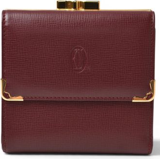 Cartier Bordeaux Leather Wallet (Tri-Fold) (Pre-Owned)