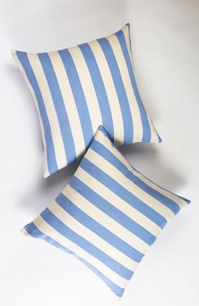 Archive New York Cabana Stripe Handwoven Cotton Throw Pillow in Blue at Nordstrom, Size 2Ft 0In X 2Ft 0In