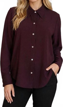 Vince Long Sleeve Blouse In Burgundy