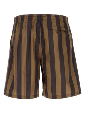Fendi Mens Printed Polyester Swimming Shorts Tabacco-Moro Exterior: Costumi Da Bagno Tabacco/moro