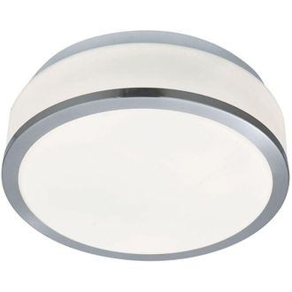 Searchlight Searchlight - Plafoniera Contemporanea Formaggio Acciaio Argento Vetro Bianco 1 Luce E27 23Cm