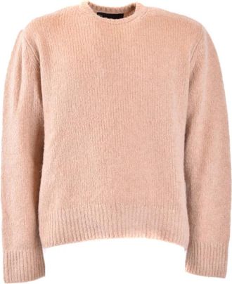 Neil Barrett Rondgebreide trui - Heren - Ronde hals truien - Beige - M - Truien & Vesten