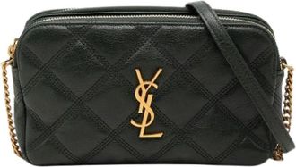 Saint Laurent Pre-owned Becky Double Zip Crossbody - Dames - Vintage Schoudertas - Groen - ONE Size - Leer - Vintage