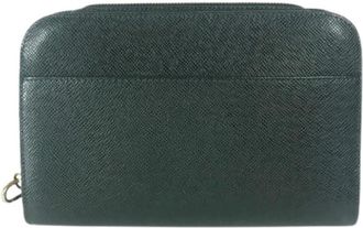 Louis Vuitton Pre-owned Taiga Leather Clutch Pouch - - Pre-owned - Uomo - Verde - ONE SIZE