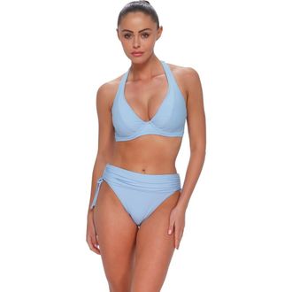 Sunsets Muse Halter Bikini Swimsuit Top - F Cup in Blue Whisper at Nordstrom, Size 30